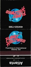 Atlanta Georgia Planet Hollywood Vintage Matchbook Cover