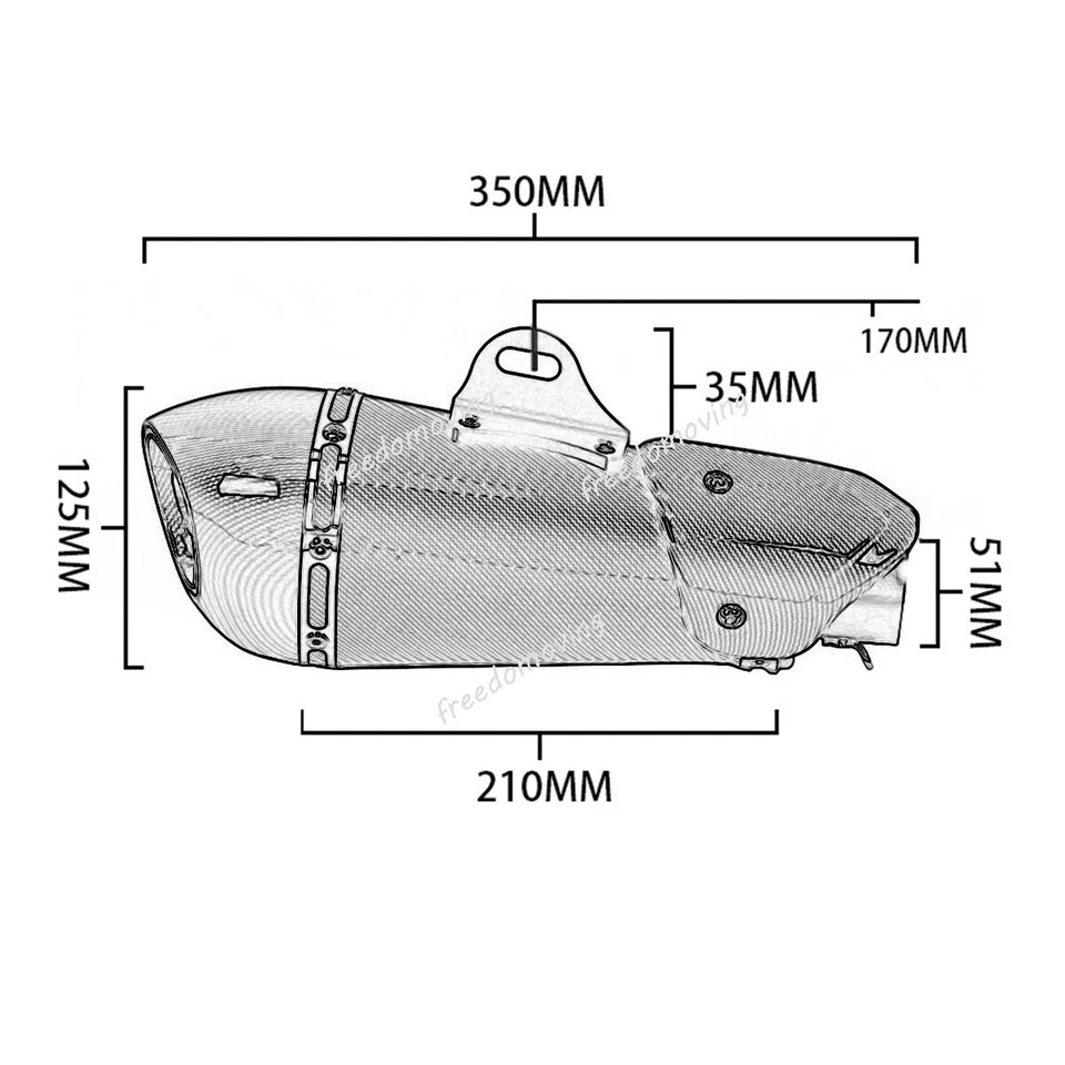 Silenciador silenciador de tubo medio sistema de escape para CF-Moto 650MT 650NK 400NK 2014-2024 Foto 2 de 4
