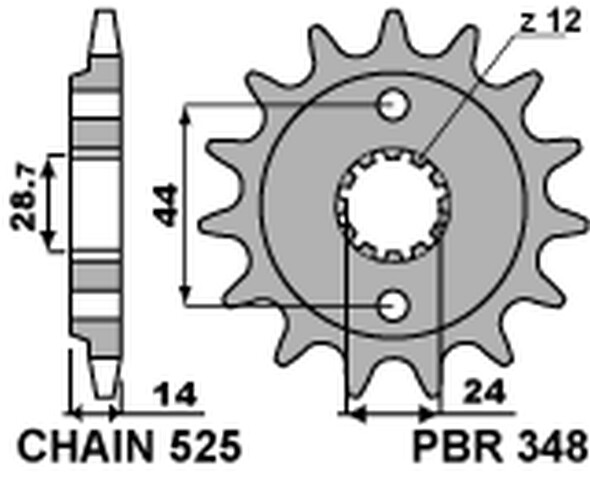 Pignon avant JTF314.17 à 17 dents pour moto Honda XRV 750 Africa Twin de 1990 à 2003