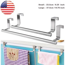 Over Door Towel Bar Rack Hanging Holder Kitchen Bathroom Cabinet Shelf Rail Rack