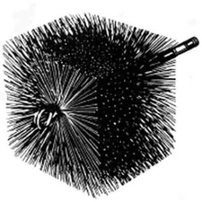 Square Heavy-Duty 22 Gauge Steel Chimney Brush 3/8" Thread