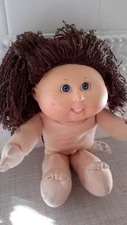 Vintage 1990 First Edition Cabbage Patch Kid Dark Yarn Hair Girl Doll No Clothes