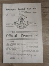 20/10/45 WARRINGTON V CASTLEFORD RUGBY LEAGUE  MATCH PROGRAMME VERY RARE