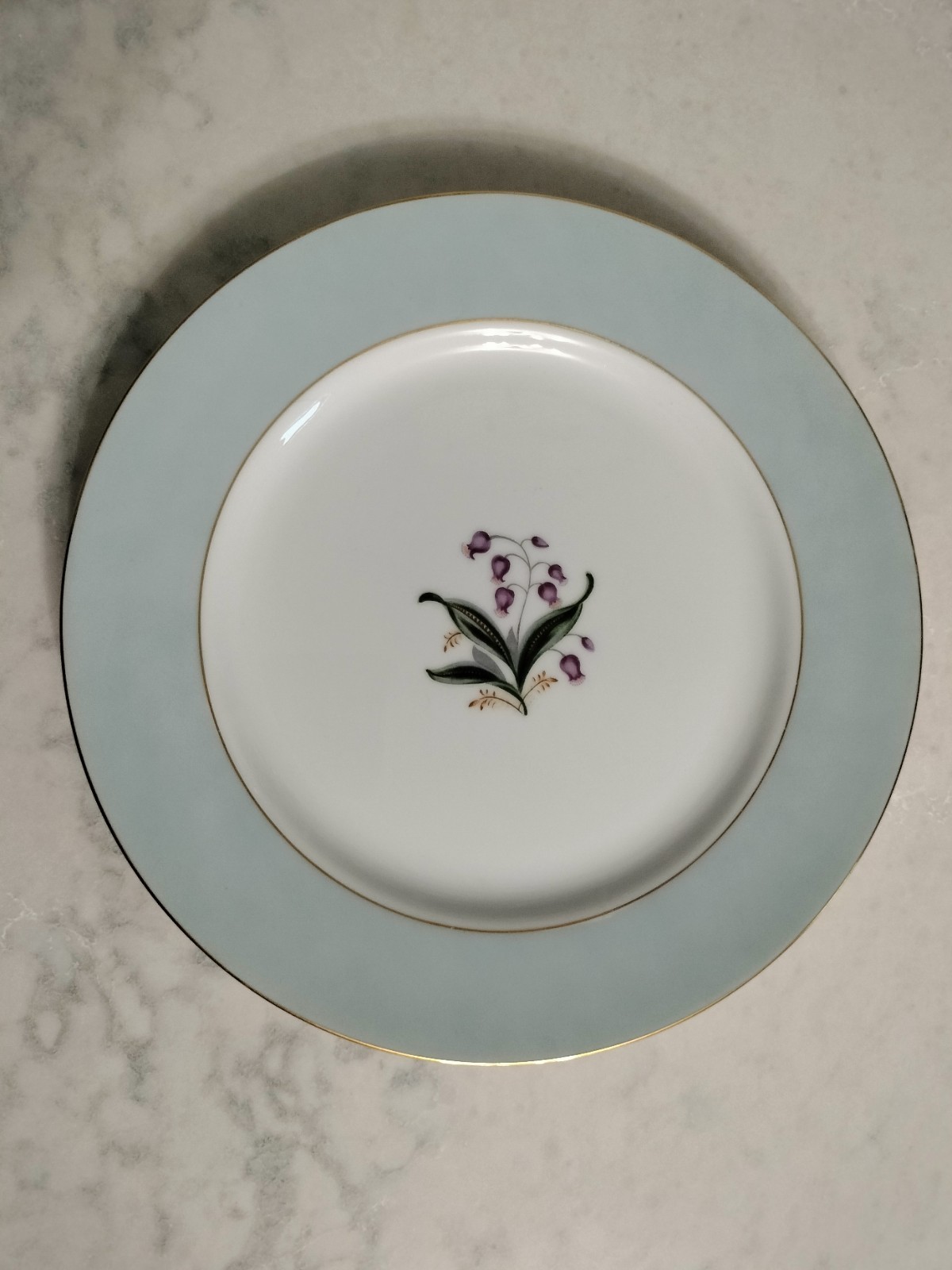 Set of 4 Empress China Blue Belle Dinner Plates ~10"