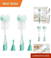 Gentle 2-Pack Sponge Bottle Brush with Nipple Cleaner - Perfect for Baby Bottles