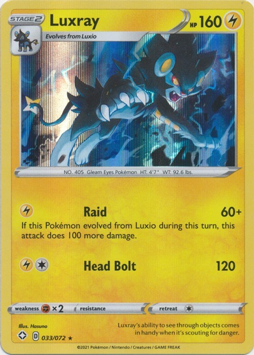 Luxray 033/072 Holo Shining Fates Pokemon Card NM