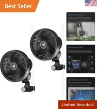 CLOUDRAY 2-Pack 6” Clip-On Grow Tent Fans with 10-Speed Oscillation and EC Motor