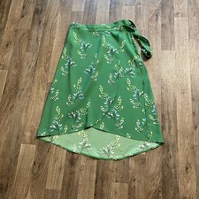 Loft Green Floral Wrap Skirt Size 0