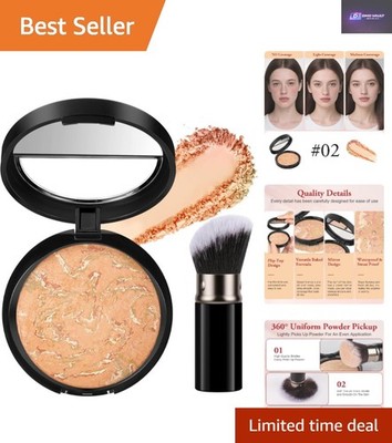 Youthful Glow Baked Powder Foundation and Shimmer Bronzer - 02 Fair, Compact