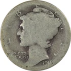 1916 S Mercury Silver Dime Circulated 10c Coin Collectible SKU:I24369
