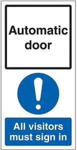 Automatic Door Power Assisted Door Caution Sign Self Adhesive Vinyl Sticker