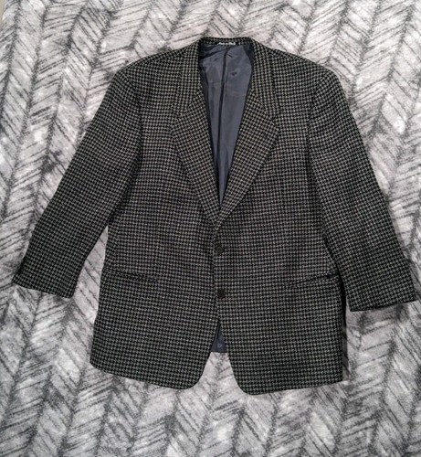 MANI Giorgio Armani Seide Wolle Tweed Blazer Sport Mantel Geometrisch Sommer Herren 46 R