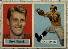 🏈HOF Elroy “Crazy Legs” Hirsch, 1957 Topps #46, Los Angeles Rams