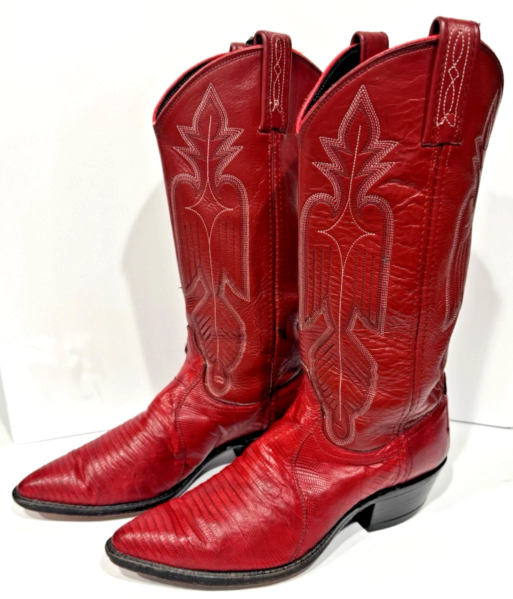 Dan Post女式红色西部靴| eBay