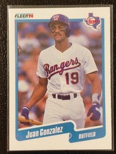 1990 Fleer Juan Gonzalez RC Rookie Card #297. rookie card picture