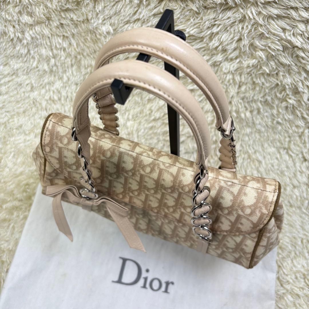 Christian Dior Trotter Romantic PVC Beige Chain Shoulder Bag Dust