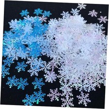 1200Pcs Snowflakes Confetti Decorations for Christmas, White and Blue,white
