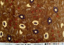 1 Yd 31  Moda Fabric Pieces of my Heart by Sandy Gervis Cream Purple Brown