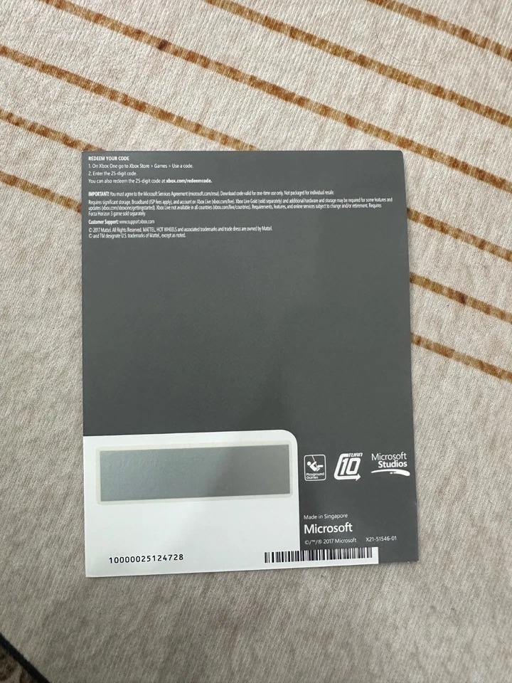 *SUPER RARE* Forza Horizon 3 Hot Wheels DLC Code Card (Sealed / Unscratched) - Image 4 of 4
