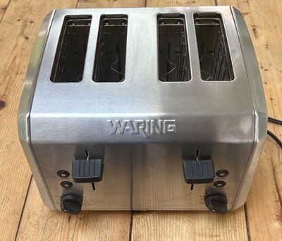 Waring Pro 4-Slice Bagel & Bread Toaster WT400 Commercial Wide Slot Stainless
