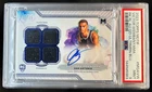 2023-24 Topps Motif Victor Wembanyama Rookie Quad Jersey Auto Blue RC #/35 PSA 9
