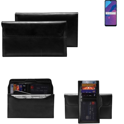 Handy Hülle für Huawei Honor 9A Wallet Case + Cover Handyhülle Tasche schwarz