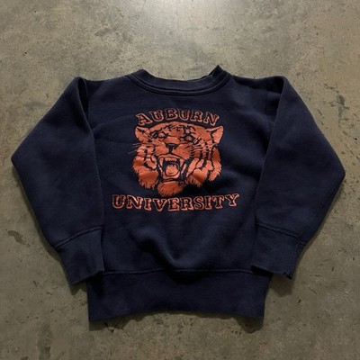 Rare True Vintage 50s 60s Auburn University Sweatshirt Navy / Orange USA 15 x17 