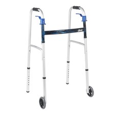 Drive Medical Aluminum 32 to 39" H Trigger Release Folding Walker up to 350 lbs
