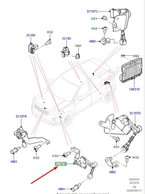 Land Rover Range Rover Evoque L551 Vorderer linker Höhe Sensor LR114543 Neue Ech