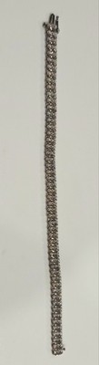 Sterling Silver Bracelet w/diamond Chips Marked SS 925  F
