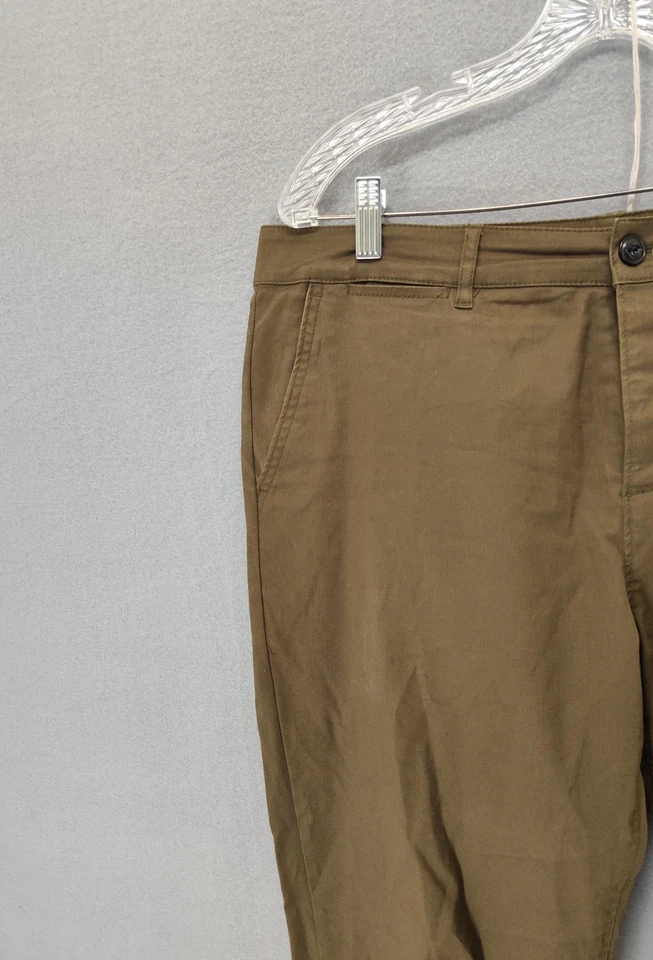 ASOS Pants Mens 33x34 Green Slim Fit Stretch Chino Casual Classic Flat Front - Image 2 of 4