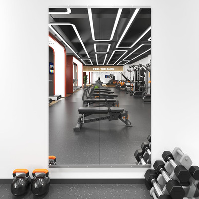 2 Pack Frameless Gym Mirrors 56''x16'' - Tempered Glass for Home Workouts