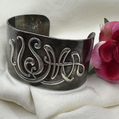 1932 West Point USMA Sterling Silver Cuff Bracelet   Edward E. Farnsworth Jr.
