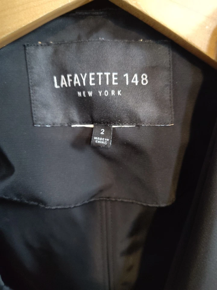 Lafayette 148 Black Jacket Blazer Open Front Size 2 - Image 3 of 4