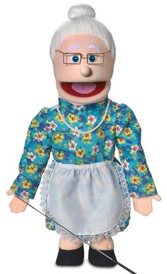 25'' Granny, Peach Grandmother, Full Body, Ventriloquist Style Puppet