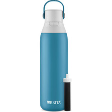 Image of Brita Insulated Filtered Water Bottle with Straw, 20 Ounces, Blue Jay