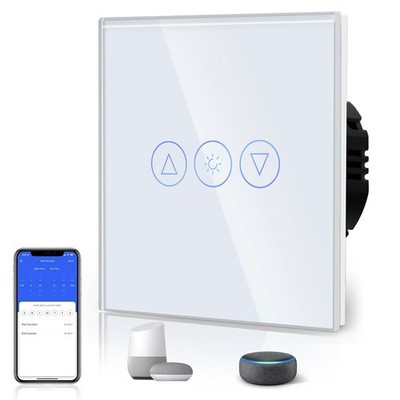 BSEED Smart WLAN Lichtschalter Wand Touch Alexa Google Home, Glas Weiß