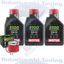 Kit Tagliando Olio Motul 5100 15W50 + Filtro Per Honda CB650 Nighthawk�1980>1983