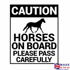Horses On Board sticker, vinyl car sticker, Horse box sticker