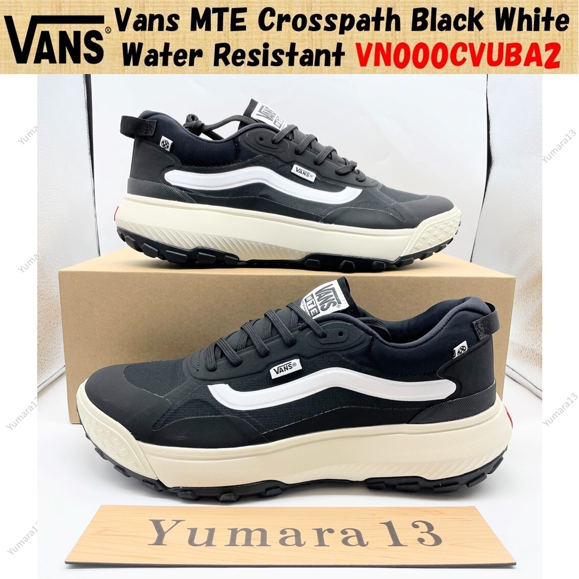 国内配送 VANS MTE CROSSPATH BLACK/WHITE Vans MTE Crosspath Black White Water Resistant VN000CVUBA2