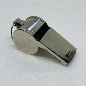Vintage 1980s Silver Metal Whistle Keychain Ring Coach Drills Tool Safety O