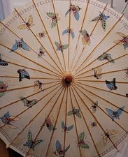 ORIENTAL Bamboo And Rice Paper Umbrella   Made In China   BUTTERFLIES
