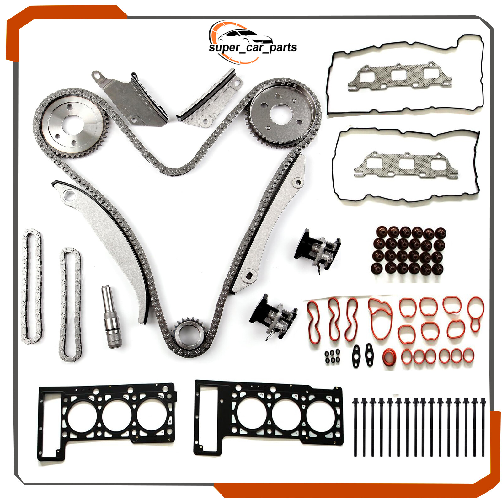 Timing Chain Head Gasket Set Fit 2.7L Dodge Chrysler 300 DOHC V6 2000