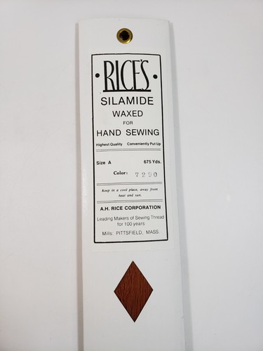 Rice's Waxed Silamide Skeins Hand Sewing Thread 675 Yds, Rust #7290 Size A - Picture 3 of 4