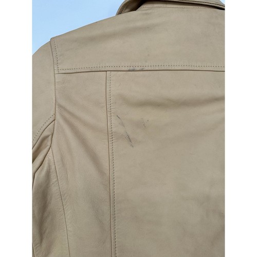 ALLSAINTS Sunstone Yellow Elora Cropped Leather Jacket - Picture 13 of 13