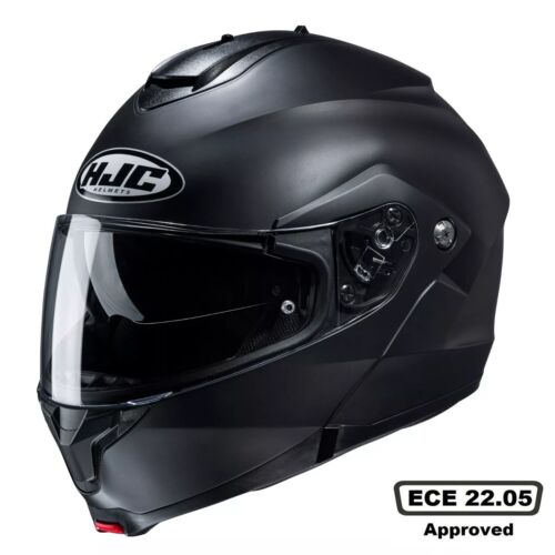 HJC C91 PLAIN MODULAR P&J FLIP UP MOTORCYCLE HELMET SCOOTER MATT BLACK - Picture 3 of 6