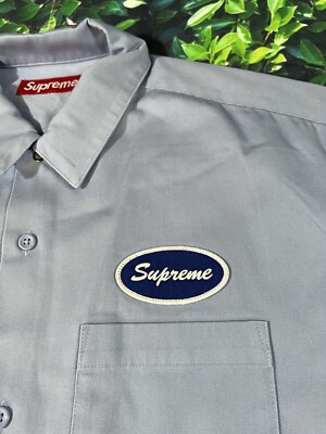 SUPREME THERMAL SLEEVE WORK SHIRT (light Blue) Size Large SUPREME THERMAL SLEEVE WORK SHIRT (light Blue) Size Large