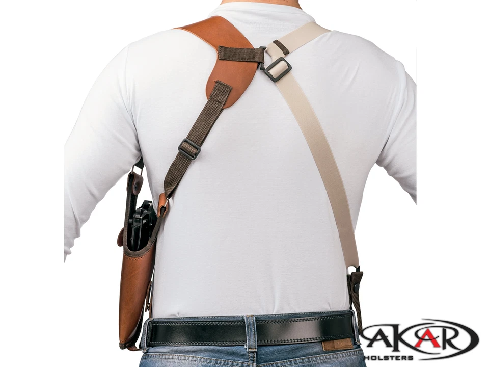 Vertical Shoulder Leather Holster Fits Walther PPX 9mm, .40 S&W - Image 3 of 4