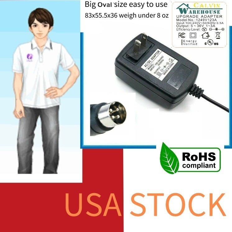 4 Pin 12V5A Adapter for Hikvision LTS Alibi Annke TVI DVR Power Supply Cord
