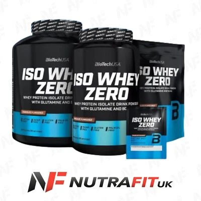 BIOTECH USA ISO WHEY ZERO protein isolate BCAA EAA glutamine lactose gluten free